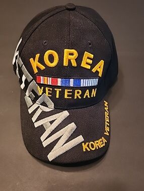 Korea Veteran Hat, Ball Cap Style,Secure Closure, Good Condition, Black + Colors